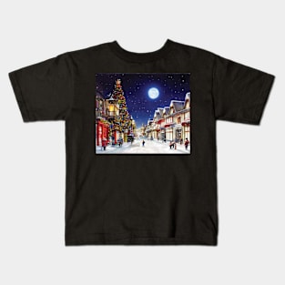 Christmas in old town London - Scene 2 Kids T-Shirt